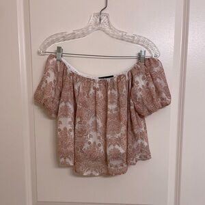 Lulus Paisley Off the Shoulder Crop Top